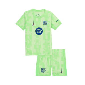 Gift-Kid's Barcelona Third Away Soccer Jersey Kit(Shirt+Shorts) 2024/25 - UCL (Spotify Logo Without Text)