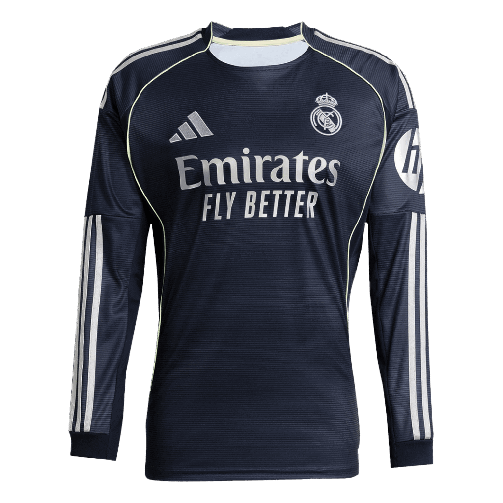 Real Madrid Away Long Sleeve Soccer Jersey 2025/26