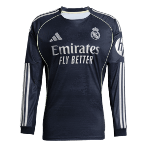 Real Madrid Away Long Sleeve Soccer Jersey 2025/26