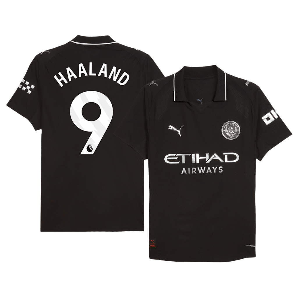 HAALAND #9 Manchester City Away Authentic Soccer Jersey 2025/26