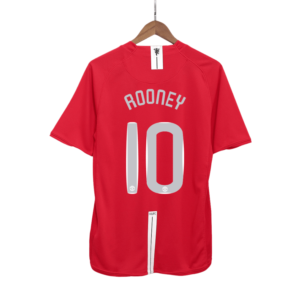 Retro Jersey ROONEY #10 Manchester United Retro Jersey Home Soccer Shirt 2007/08 - UCL Final