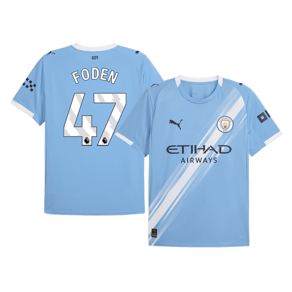 FODEN #47 Manchester City Home Soccer Jersey 2025/26 Blue