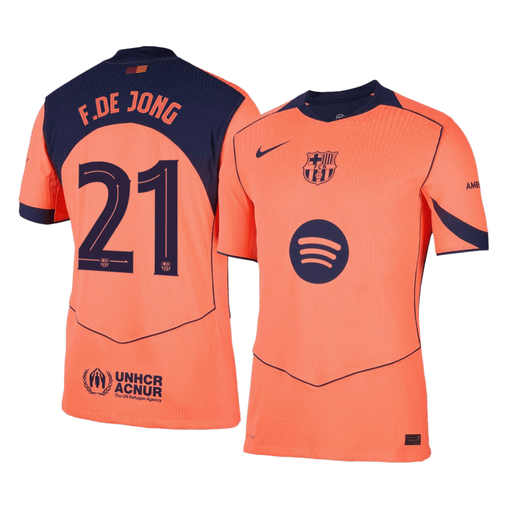 F.DE JONG #21 Barcelona Third Away Authentic Soccer Jersey 2025/26 - UCL
