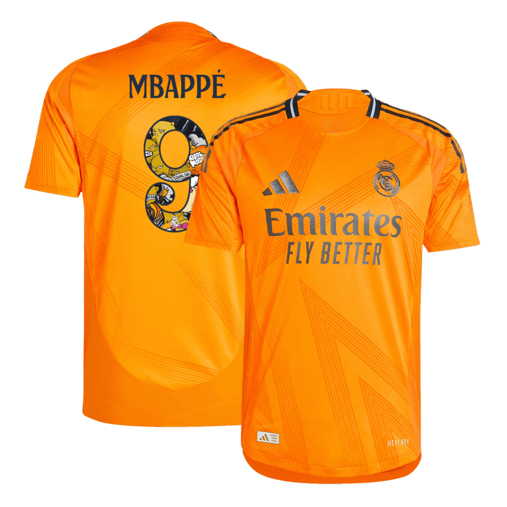 Authentic MBAPPE #9 Soccer Jersey Real Madrid Away Shirt 2024/25 Bear Champ Font