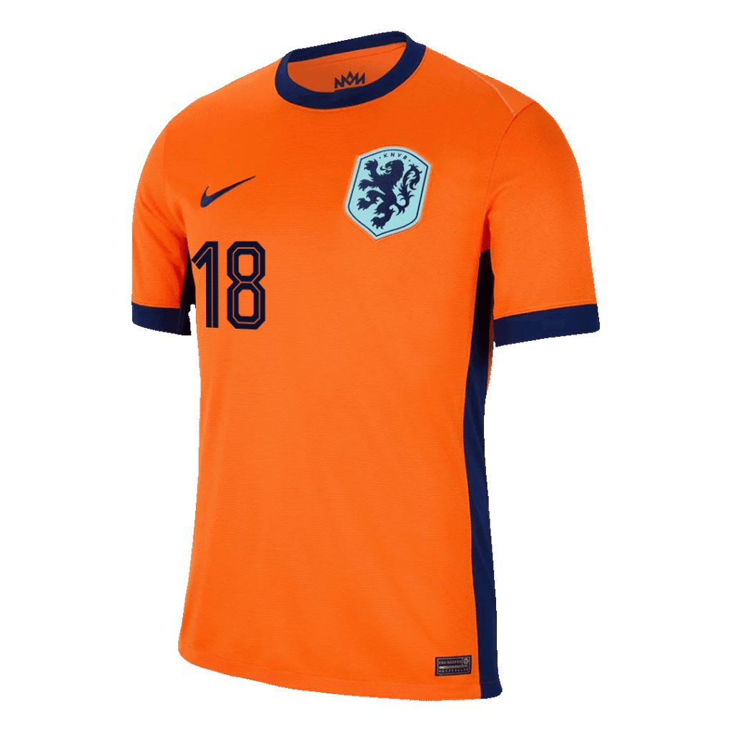 MALEN #18 Netherlands Home Soccer Jersey Euro 2024