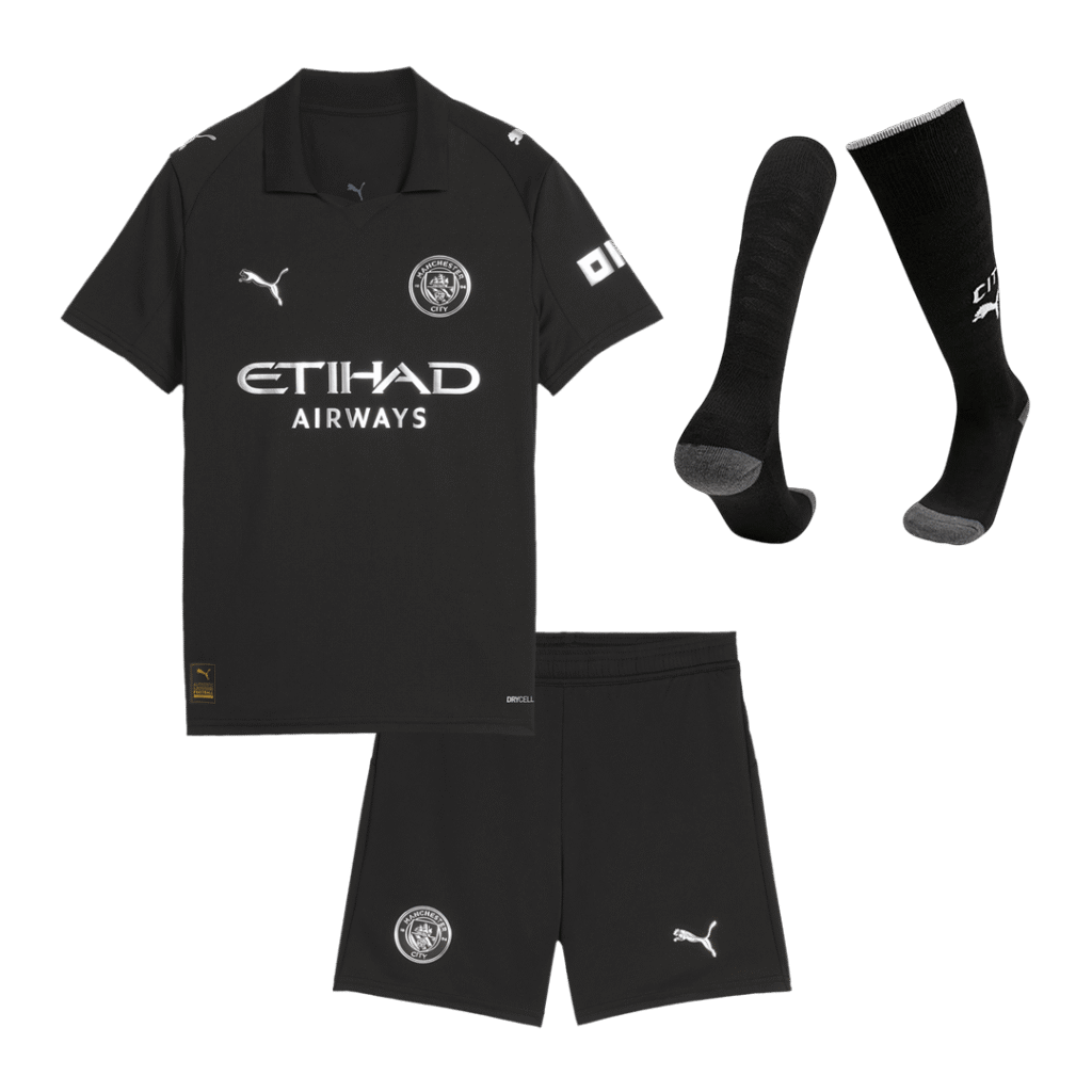 Manchester City Away Kids Soccer Jerseys Full Kit 2025/26