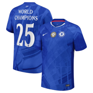 WORLD CHAMPIONS #25 Chelsea Home Authentic Soccer Jersey 2025/26 with chest badge