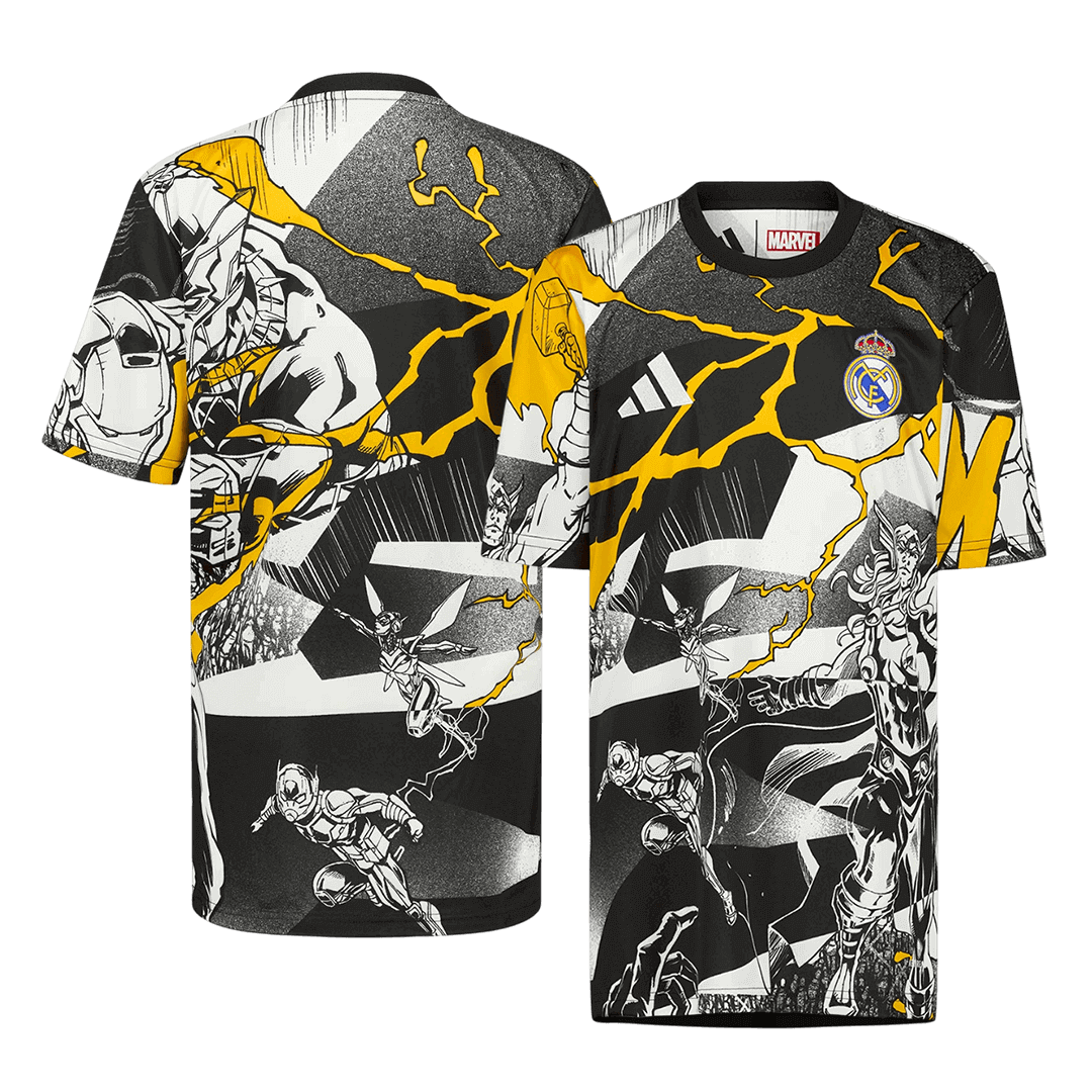 Real Madrid X Marvel Jersey 2025/26 Black&White - Image 2