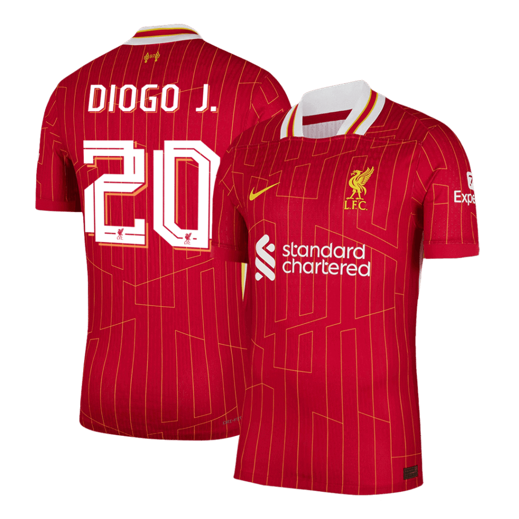 DIOGO J. #20 Authentic Liverpool Home Soccer Jersey 2024/25 Red - UCL