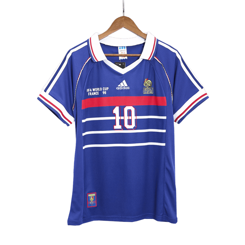 ZIDANE #10 France Retro Jersey Home Soccer Shirt 1998 World Cup