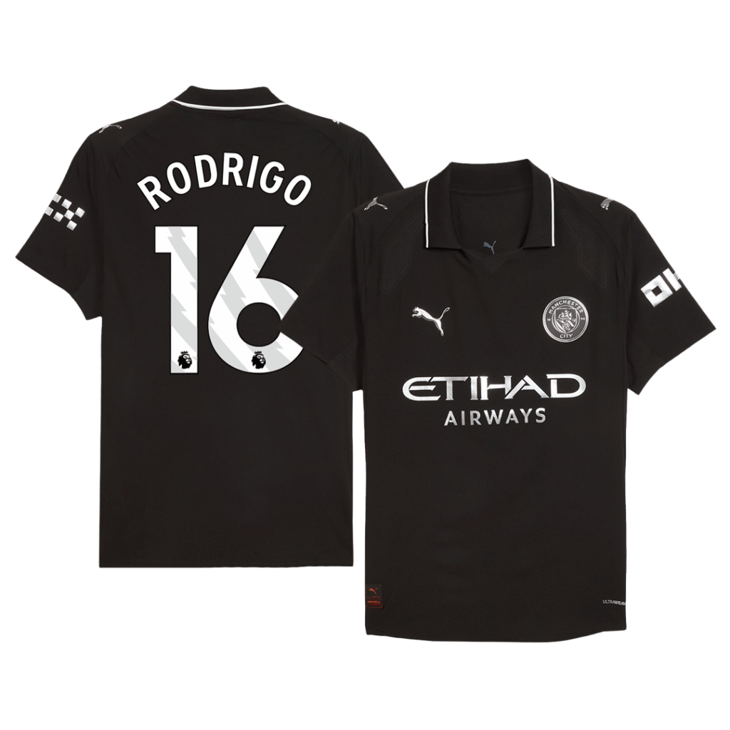 RODRIGO #16 Manchester City Away Authentic Soccer Jersey 2025/26
