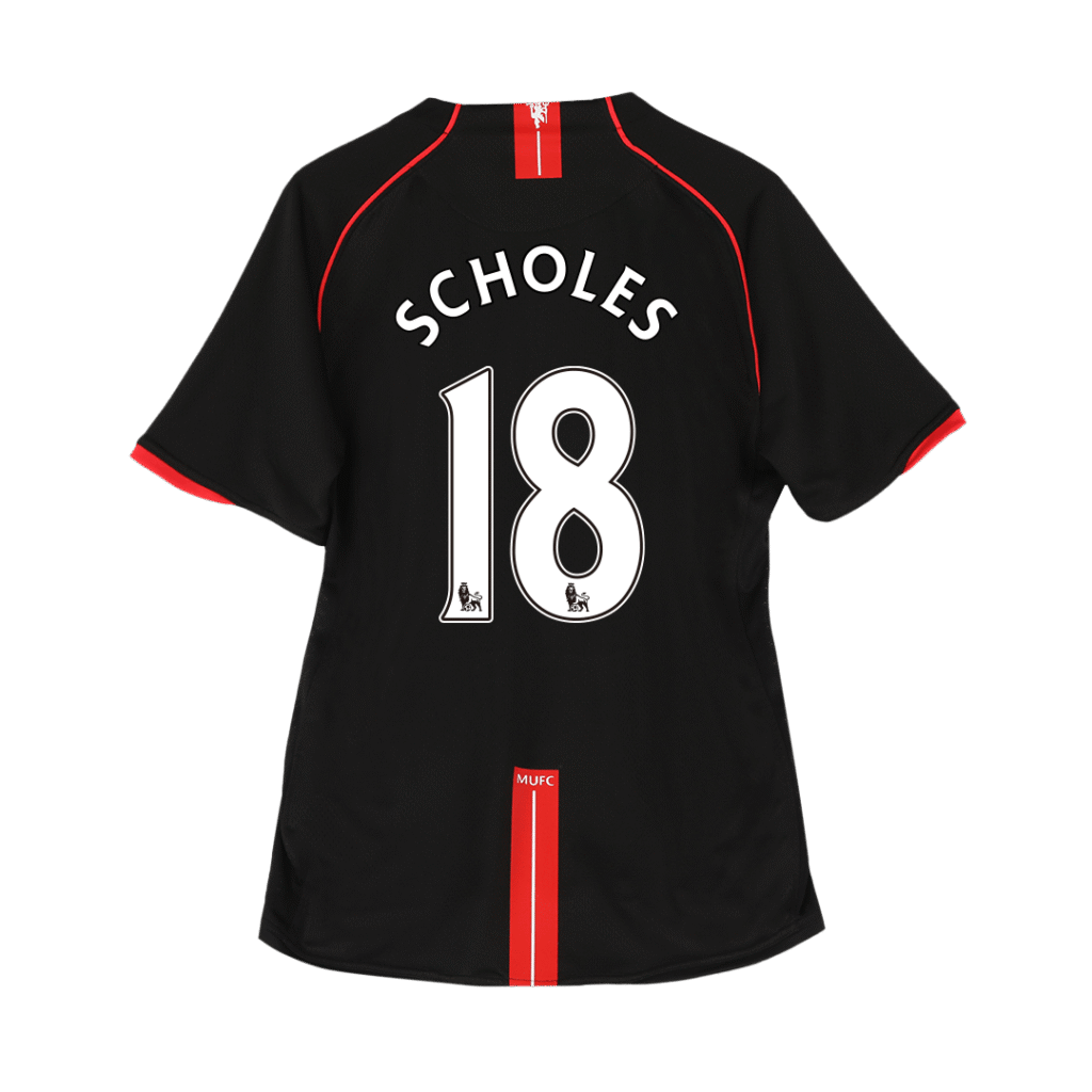 SCHOLES #18 Manchester United Retro Jersey Away Soccer Shirt 2007/08