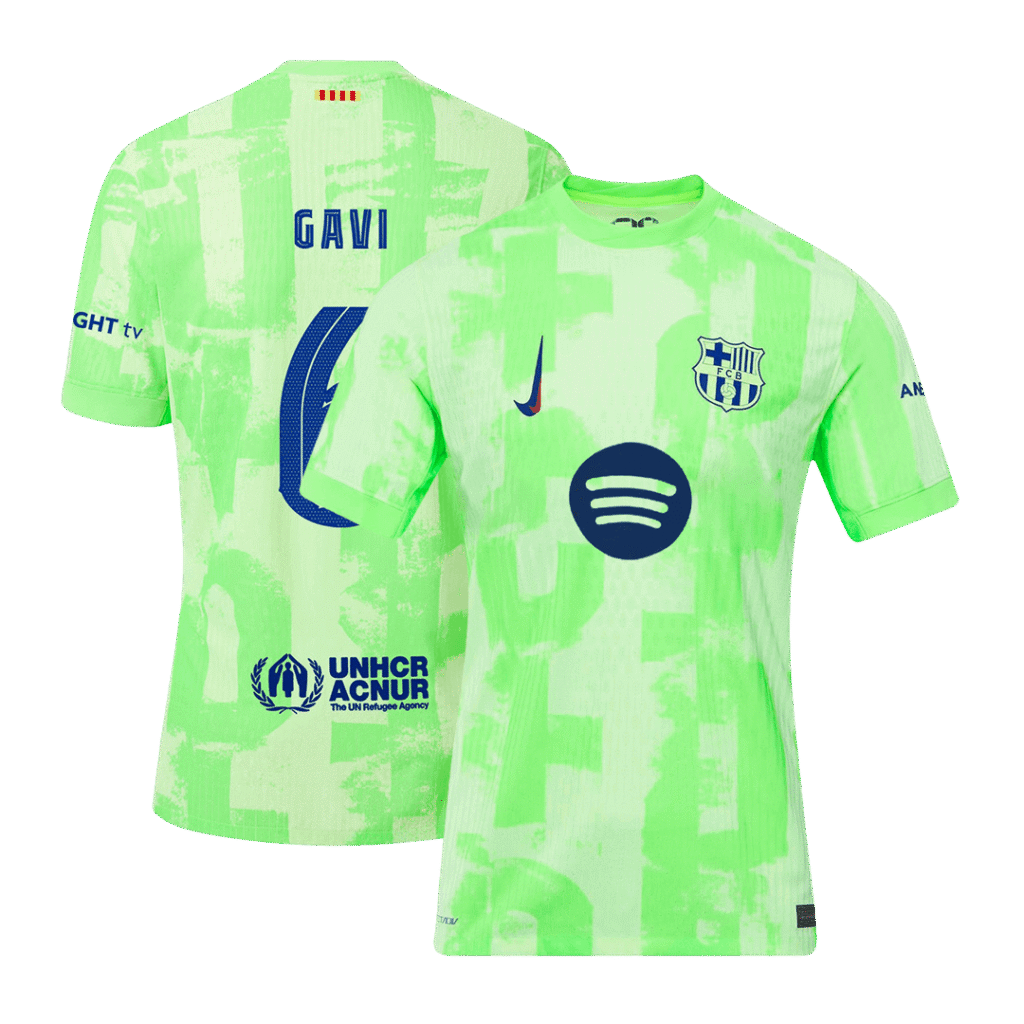 Authentic GAVI #6 Barcelona Third Away Soccer Jersey 2024/25  - UCL¡ꡧSpotify Logo Without Text¡ê?