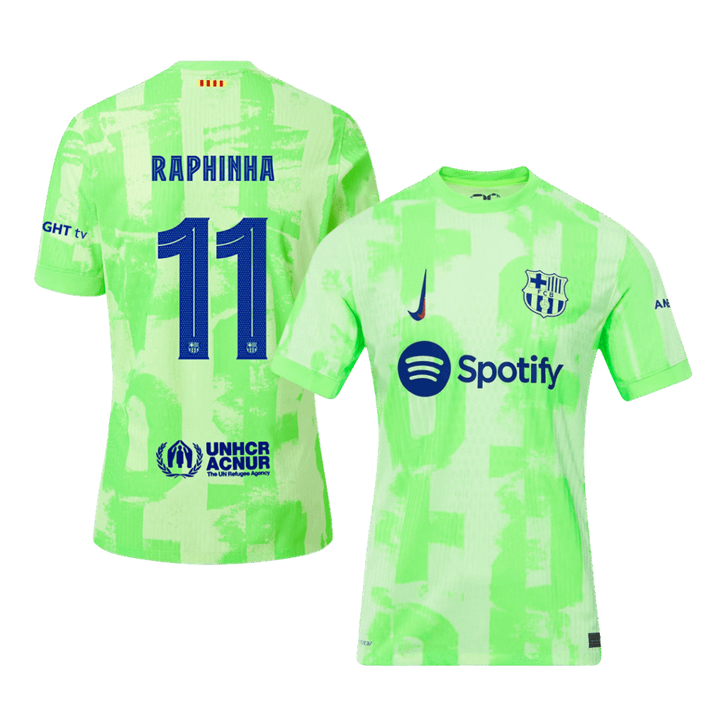 Authentic RAPHINHA #11 Barcelona Soccer Jersey Third Away Shirt 2024/25 - UCL