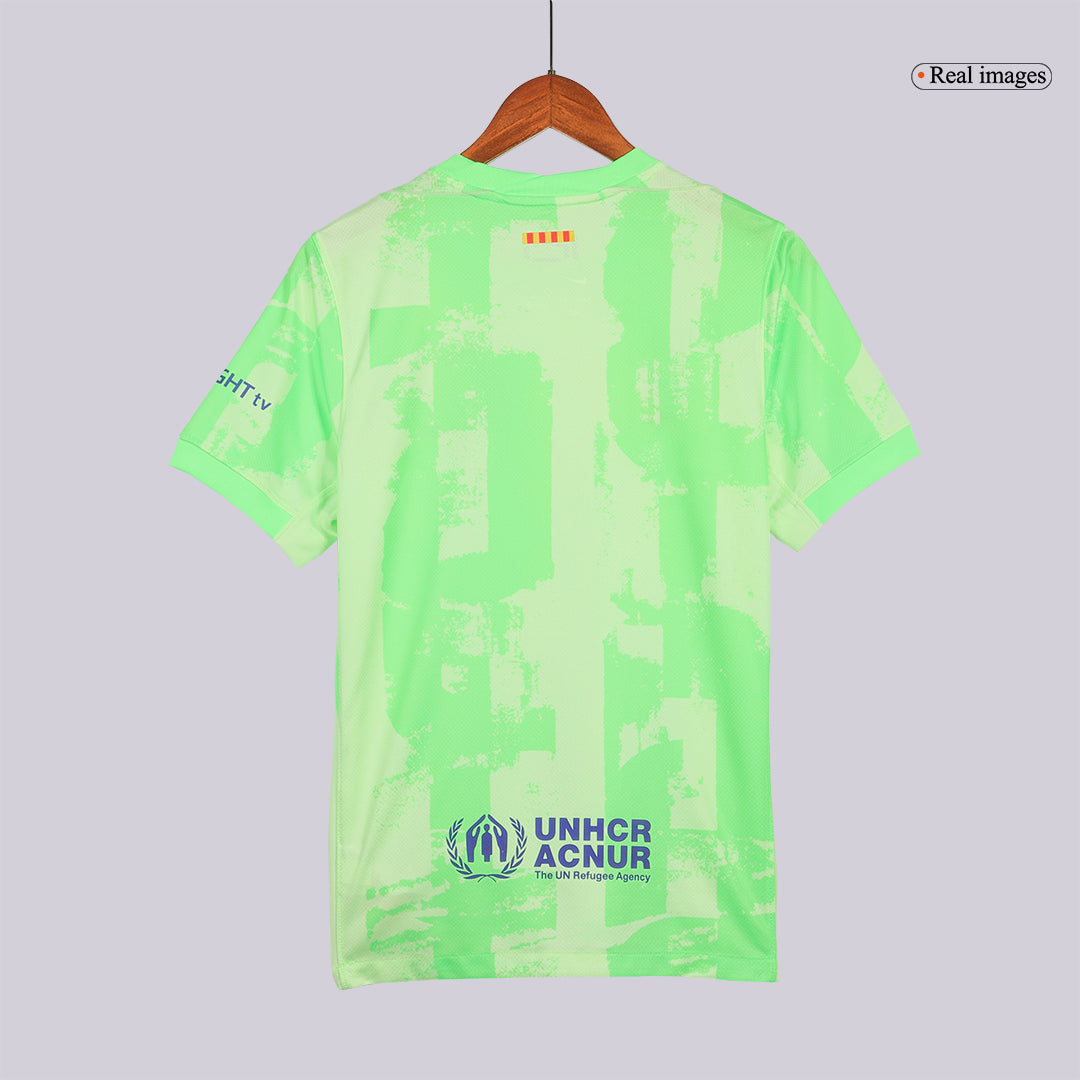 Barcelona Third Away Soccer Jersey Green - UCL (Spotify Logo Without Text) - Image 4