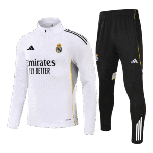 Real Madrid 1/4 Zip Tracksuit 2025/26 Kids White
