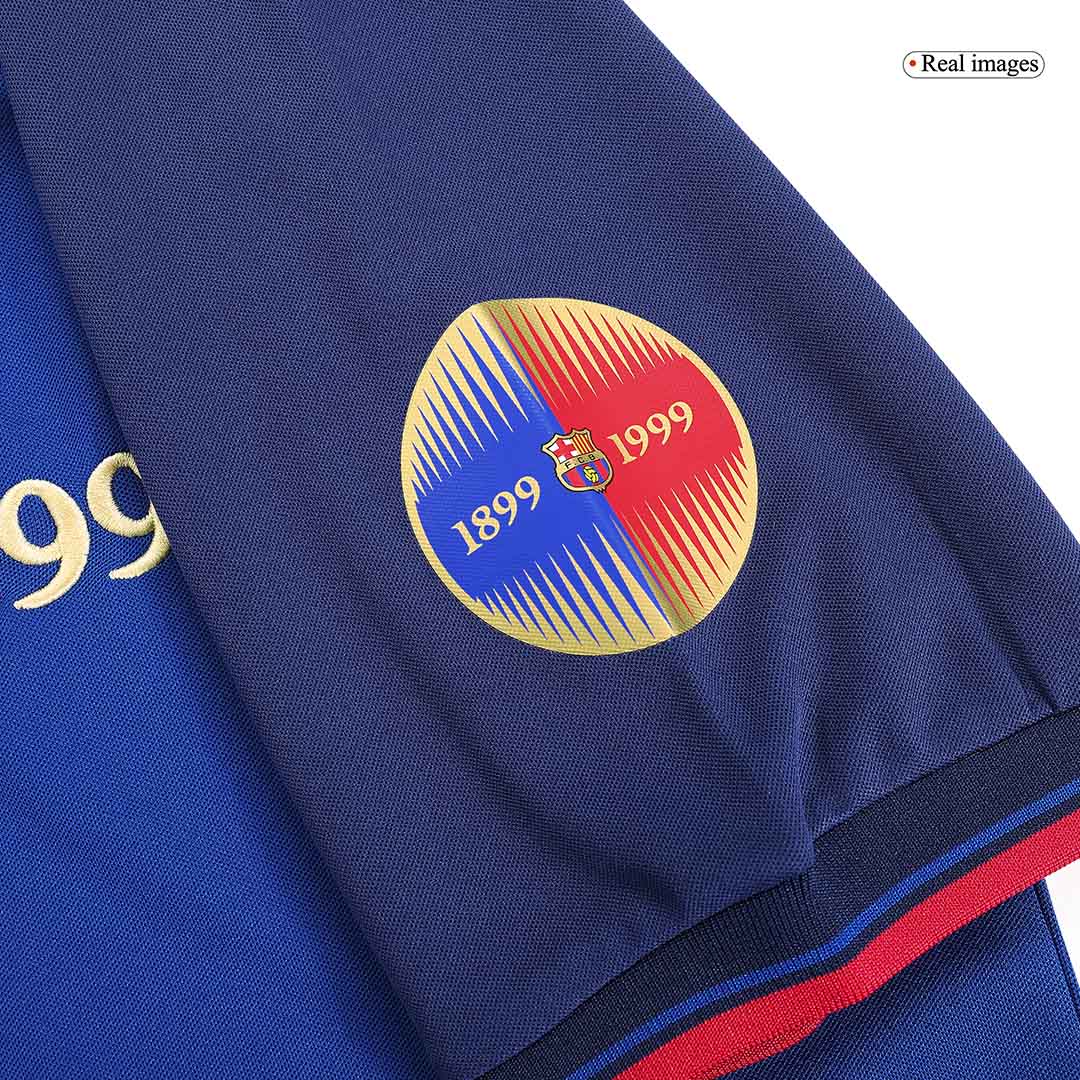 Retro Jersey KLUIVERT #9 Barcelona Retro Jersey Home Soccer Shirt 1999/00 100th Anniversary - Image 2