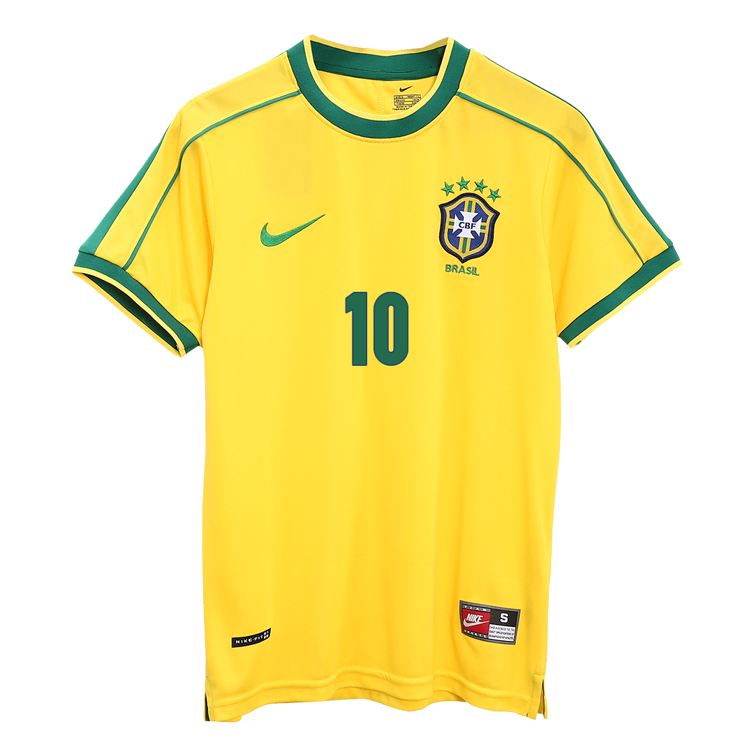 RIVALDO #10 Retro 1998 Brazil Home Soccer Jersey - World Cup - Image 8