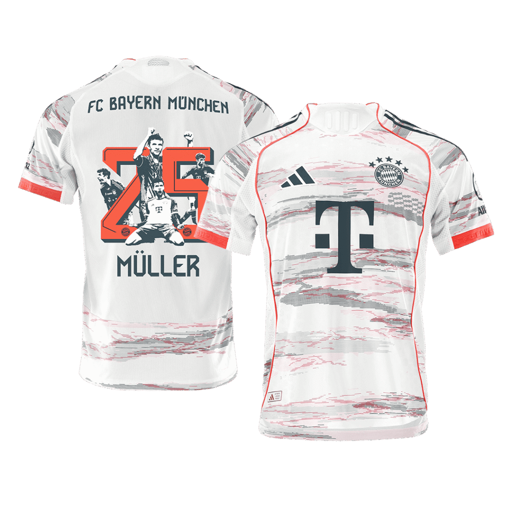 Authentic M¨¹LLER Special #25 Bayern Munich Away Soccer Jersey 2025/26 White