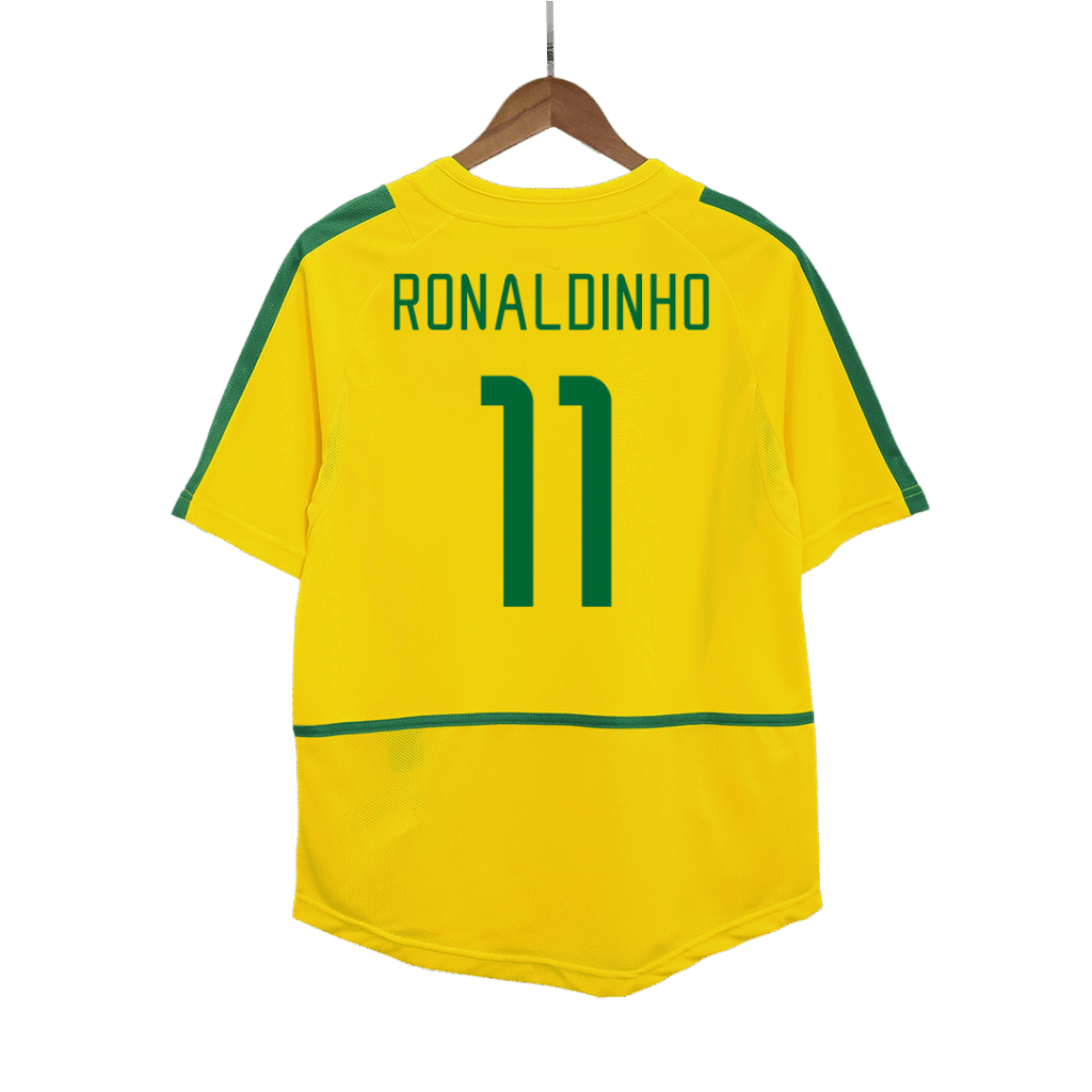 Retro RONALDINHO #11 2002/03 Brazil Home Soccer Jersey