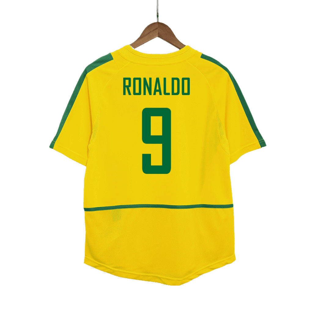 Retro RONALDO #9 2002/03 Brazil Home Soccer Jersey