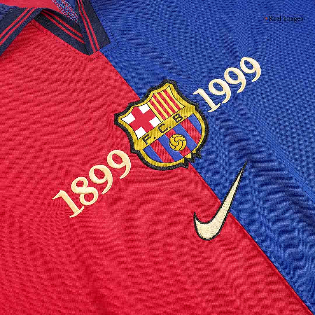 Retro Jersey KLUIVERT #9 Barcelona Retro Jersey Home Soccer Shirt 1999/00 100th Anniversary - Image 5