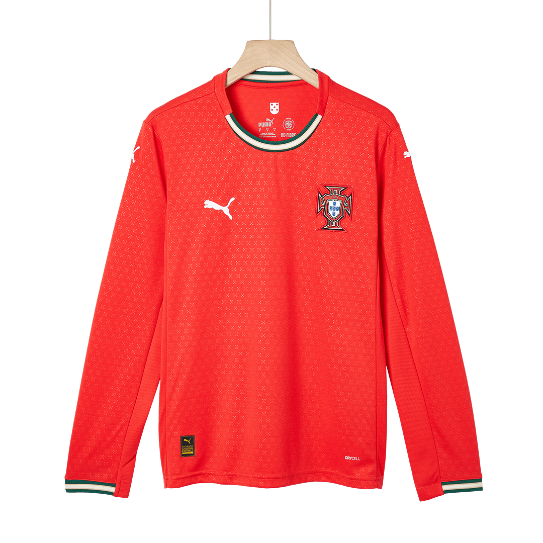 Portugal Home Long Sleeve Soccer Jersey 2025 Red - Image 10