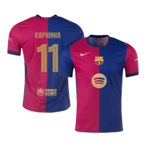 RAPHINHA #11 Authentic Barcelona Home Soccer Jersey 2024/25 Red&Blue - UCL (Spotify Logo Without Text)
