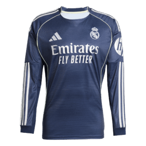 Real Madrid Away Long Sleeve Soccer Jersey 2025/26