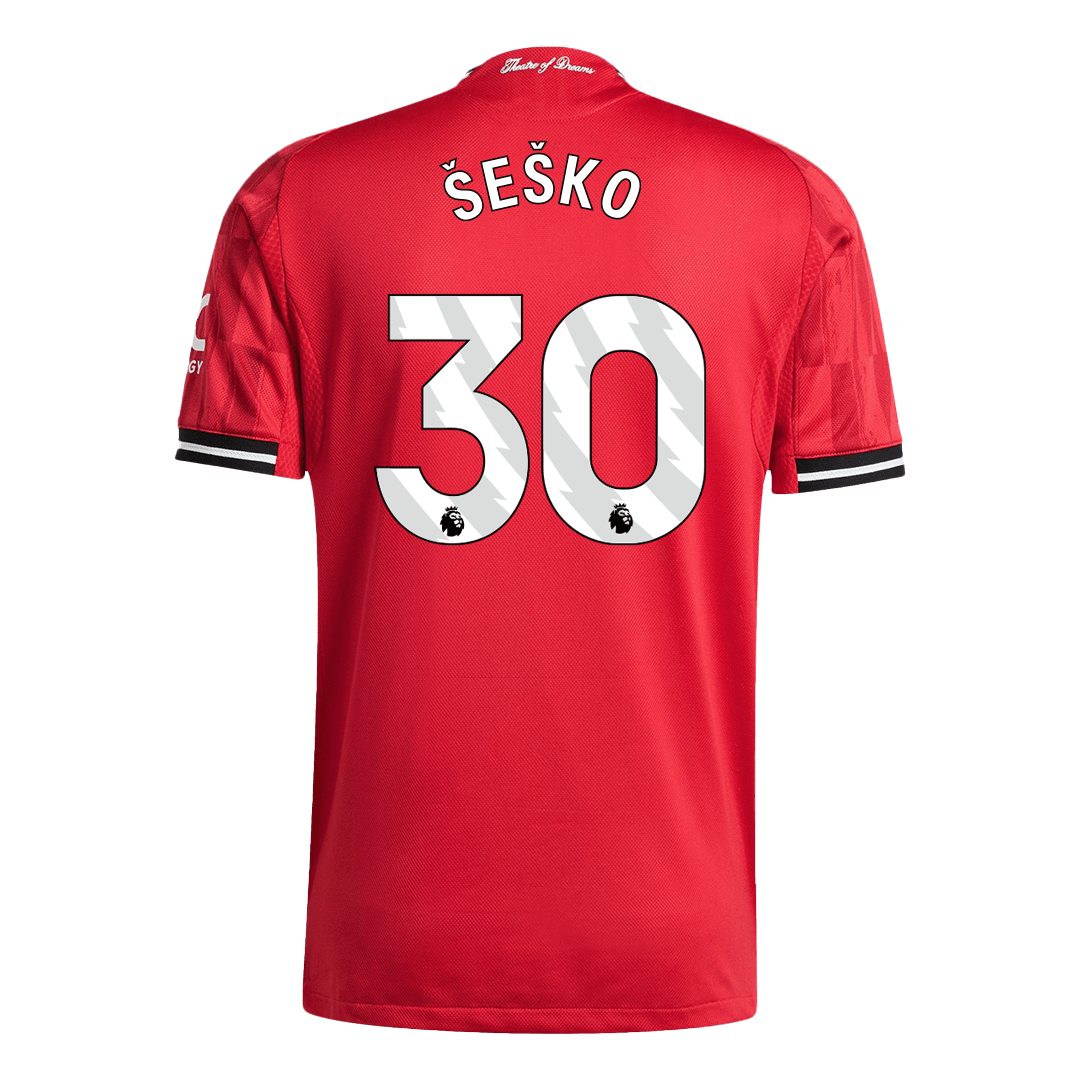 ŠEŠKO #30 Manchester United Home Authentic Soccer Jersey 2025/26 - Image 4