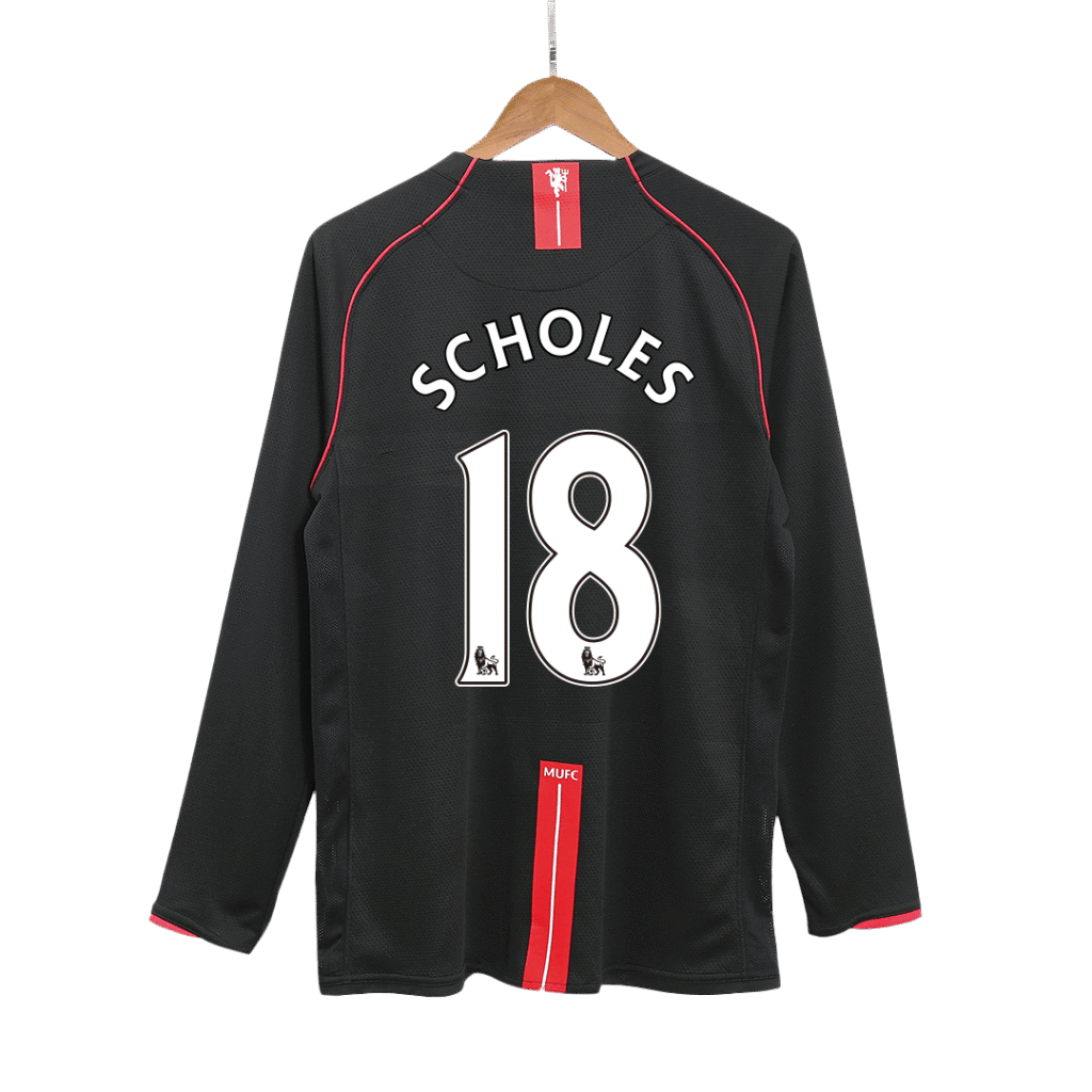Retro Jersey SCHOLES #18 Manchester United Retro Jersey Away Soccer Shirt 2007/08