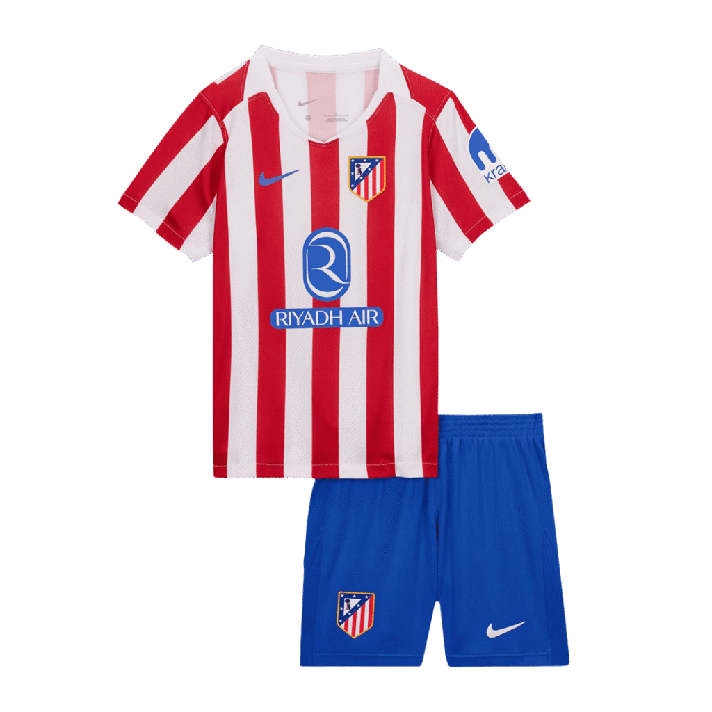 Atletico Madrid Home Kids Soccer Jerseys Kit 2025/26
