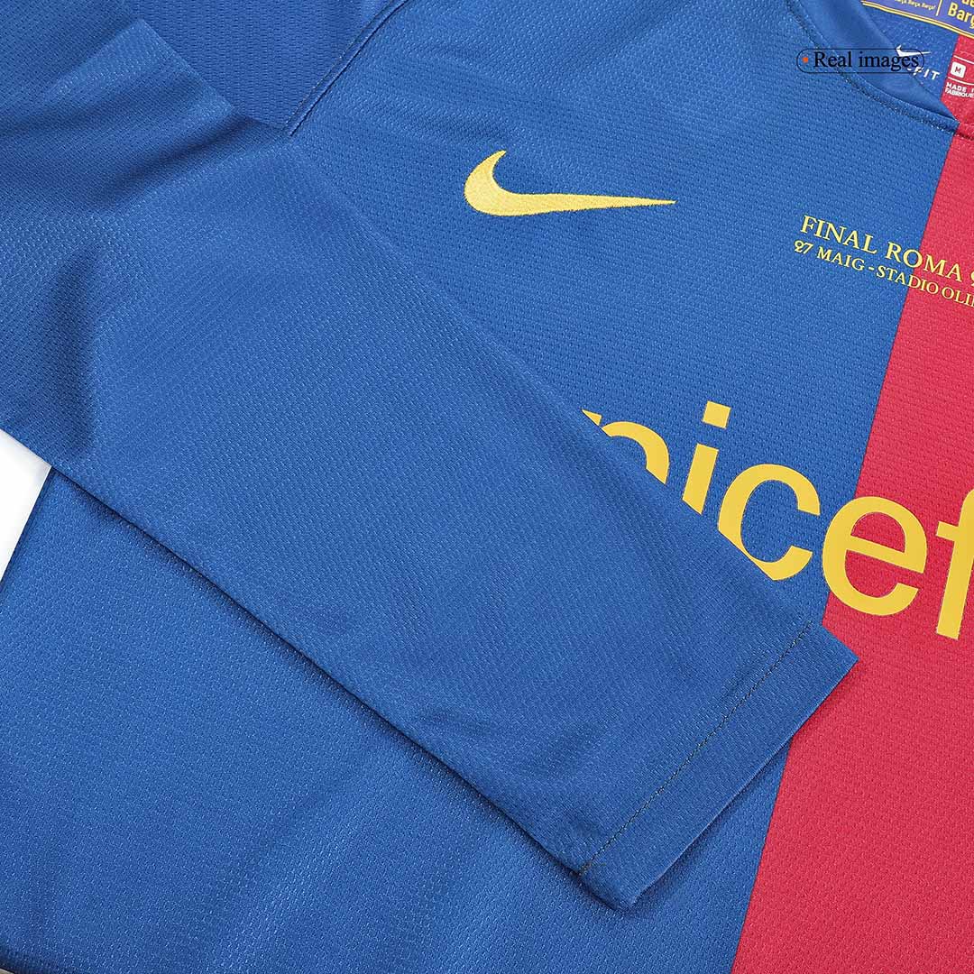 Retro 2008/09 Barcelona Home Long Sleeve Soccer Jersey - UCL Final - Image 6