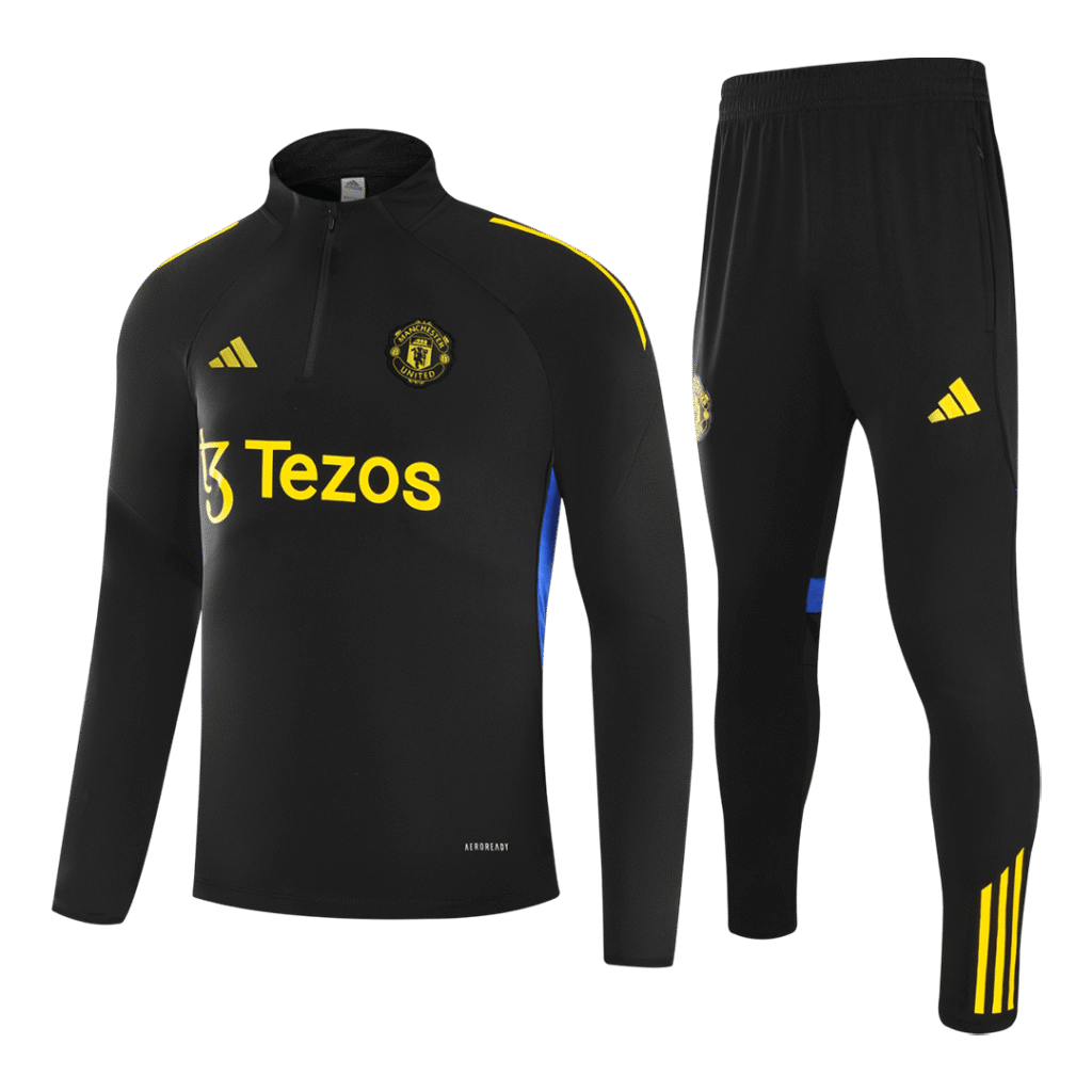 Manchester United 1/4 Zip Tracksuit 2025/26 Black