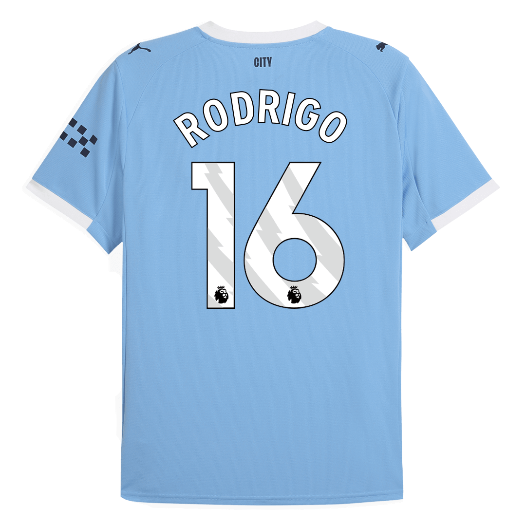 RODRIGO #16 Manchester City Home Soccer Jersey 2025/26 Blue - Image 13