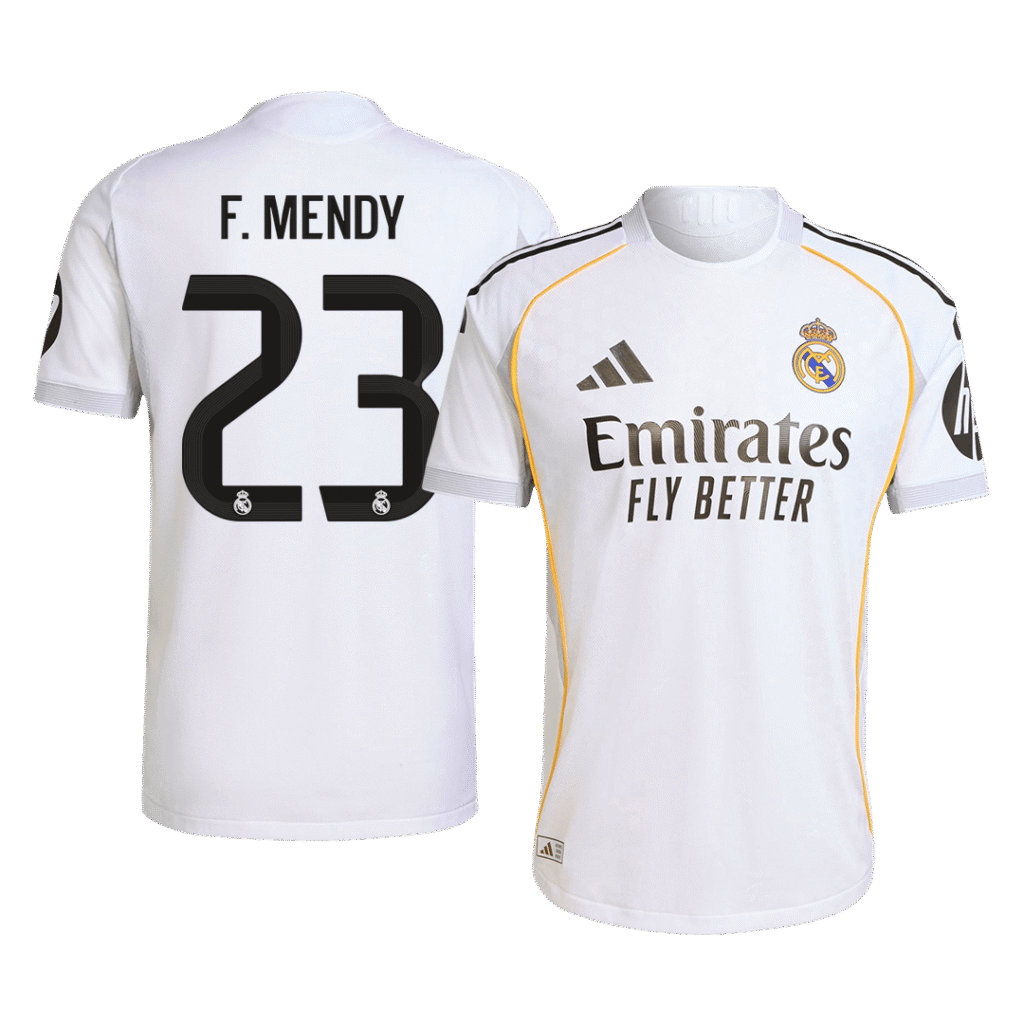F.MENDY #23 Real Madrid Home Authentic Soccer Jersey 2025/26