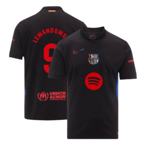 LEWANDOWSKI #9 Barcelona Away Soccer Jersey 2024/25 - Spotify Logo Without Text