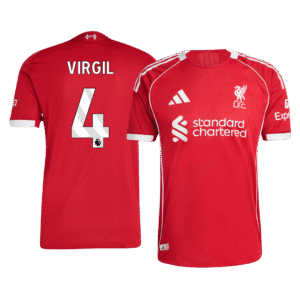 VIRGIL #4 Liverpool Home Authentic Soccer Jersey 2025/26