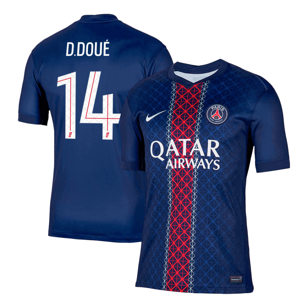 D.DOUÉ #14 PSG Home Soccer Jersey 2025/26