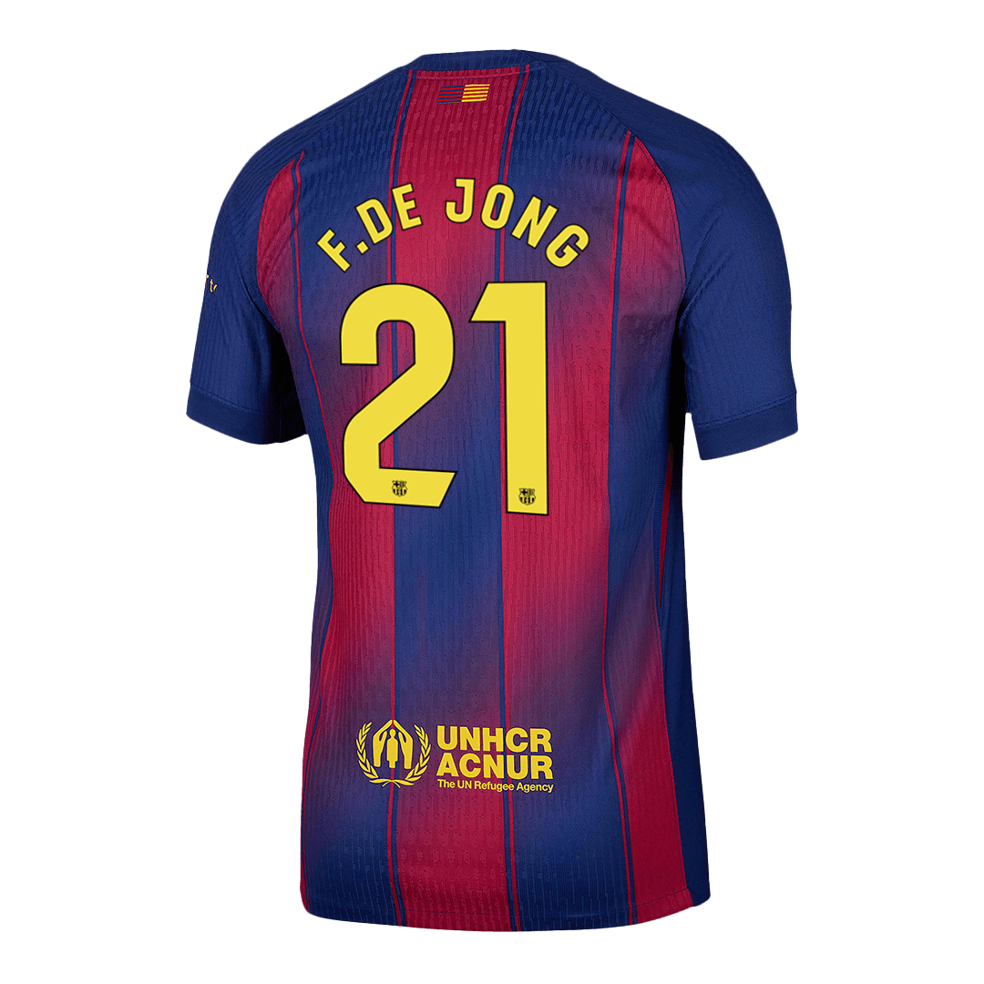 F.DE JONG #21 Barcelona Home Authentic Soccer Jersey 2025/26 - Image 13