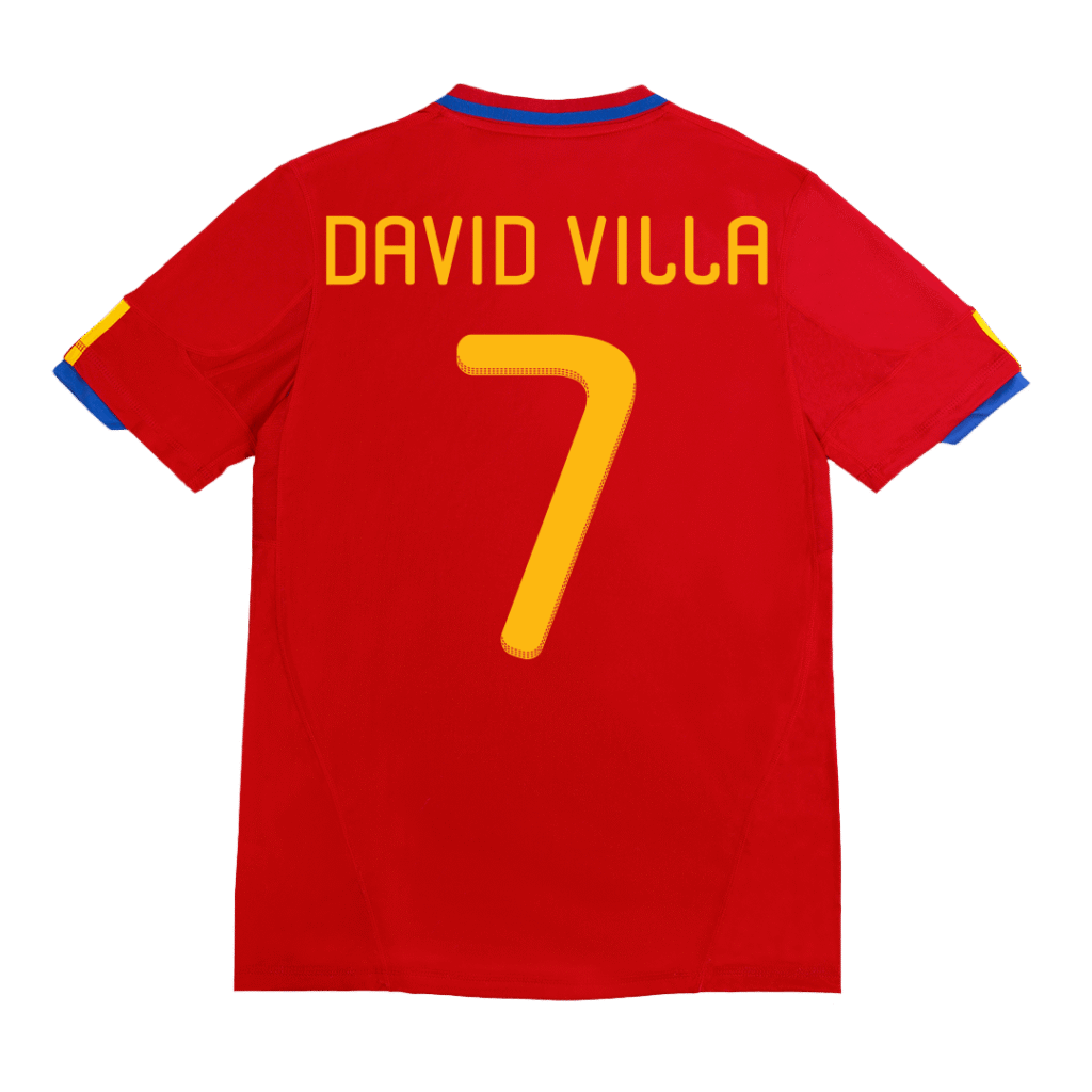 Retro DAVID VILLA #7 2010 Spain Home Soccer Jersey