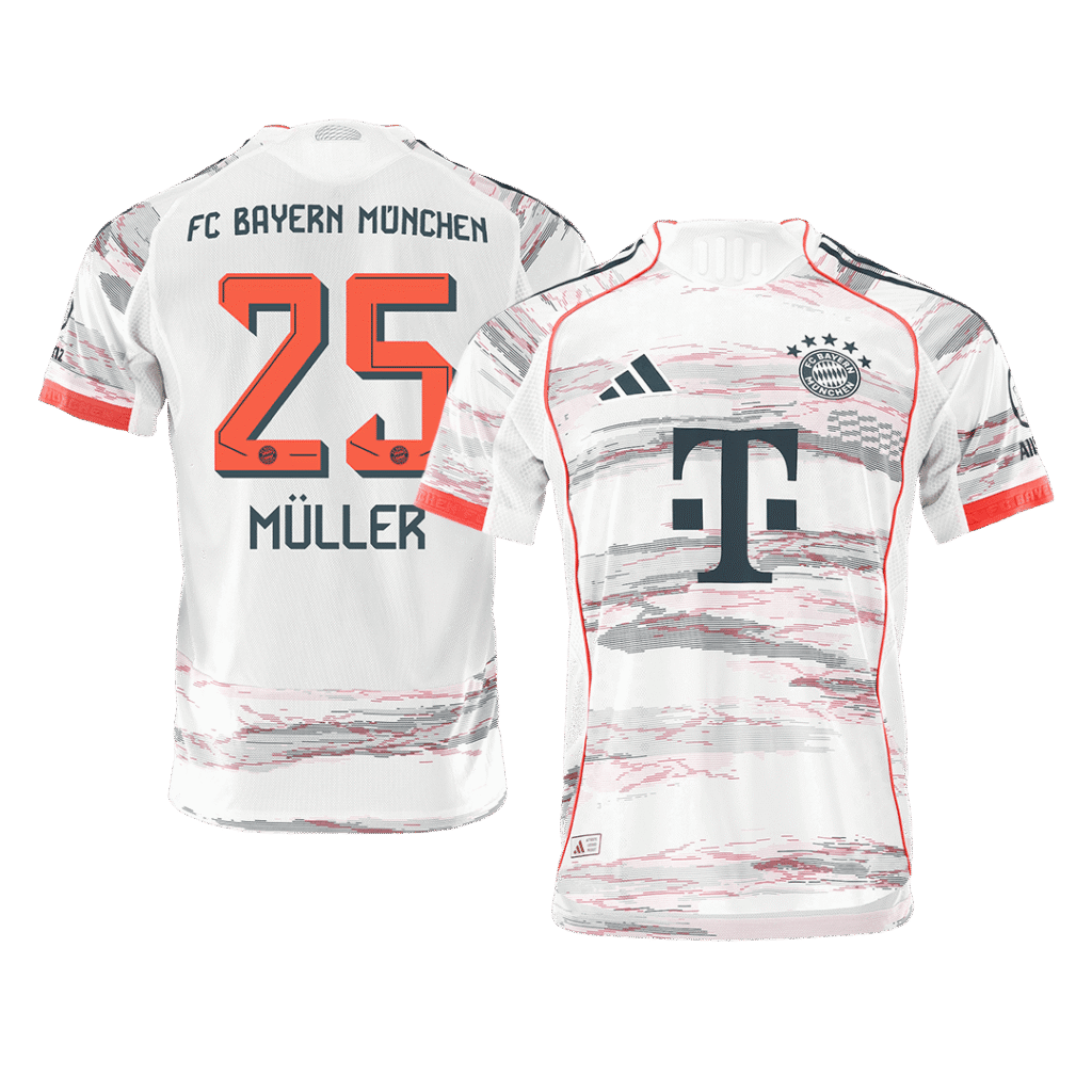 Authentic  MULLER  #25 Bayern Munich Away Soccer Jersey 2025/26 White