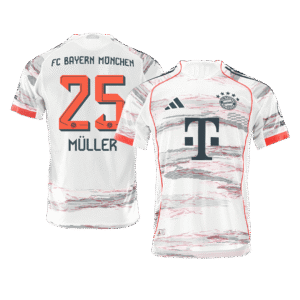 Authentic MULLER #25 Bayern Munich Away Soccer Jersey 2025/26 White