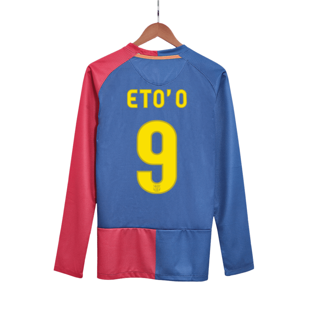 Retro Jersey ETO'O #9 Barcelona Retro Jersey Home Long Sleeve Soccer Shirt 2008/09 - UCL Final