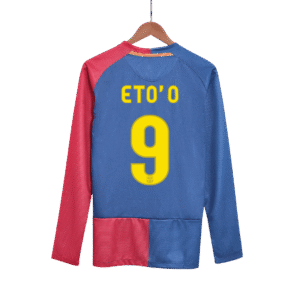 Retro Jersey ETO'O #9 Barcelona Retro Jersey Home Long Sleeve Soccer Shirt 2008/09 - UCL Final