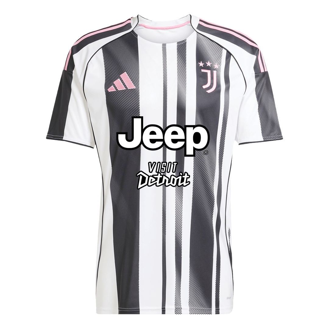 YILDIZ #10 Juventus Jeep x Visit Detroit Sponsor Home Soccer Jersey 2025/26 Black&White - Image 8